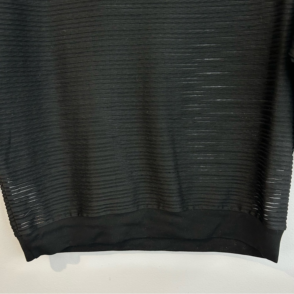 REISS Black Leah Striped Sheer Dolman Sleeve Pullover Top Size Small - Picture 6 of 9